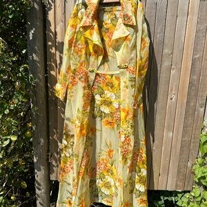 ROAM Floral Yellow Trench Coat